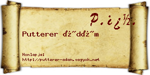 Putterer Ádám névjegykártya